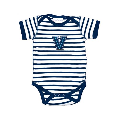 Villanova Wildcats Baby Navy Blue Stripe Short Sleeve One Piece