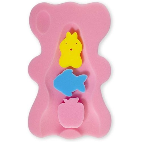 Soft Infant Bath Sponge Skid Proof Baby Bath Mat Newborn Odor Free (Pink)