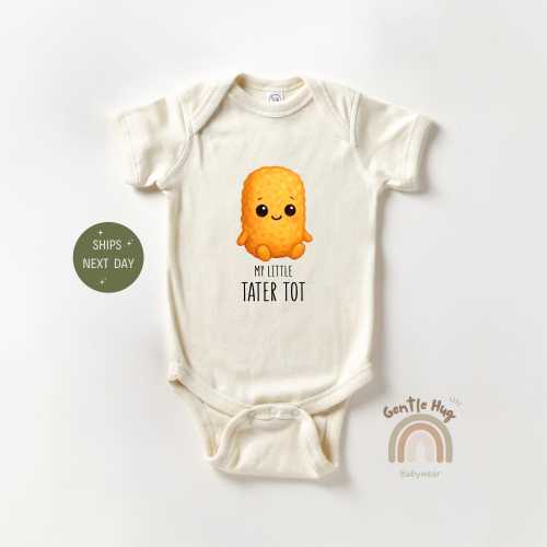 My Little Tater Tot Baby Bodysuit, Tater Tot Funny Baby Onesie®, Cute Natural Baby Clothes, Unique Baby Gift, Cute Fast Food Onesie®