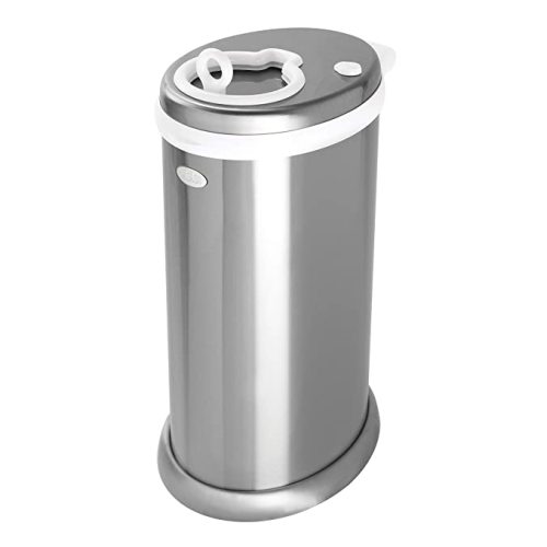 Ubbi Steel Diaper Pail, Odor Locking, No Special Bag Required, Award-Winning, Registry Must-Have, Chrome