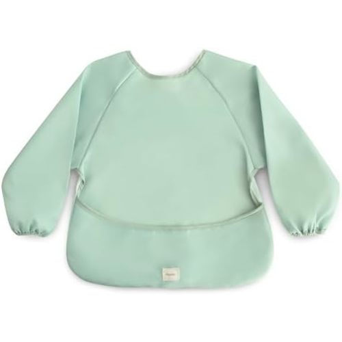 mushie Long Sleeve Baby Bib | Mess Free & Waterproof Fabric for Toddlers | Adjustable Fit for Ages 6-24 Months