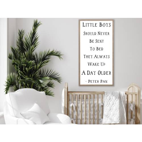 Little Boys Should Never Be Sent To Bed Sign|Peter Pan Sign|Baby Boy Wall Art|Nursery Wooden Sign|Kids Room Wall Art|Boy Baby Shower Gift