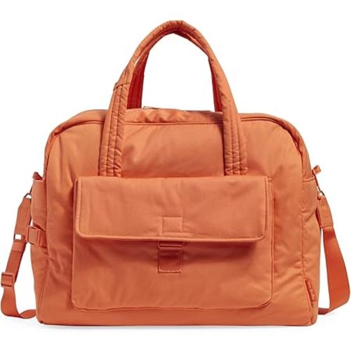 Vera Bradley Women's Cotton Utility Travel Bag, Orange Bell Pepper - Recycled Cotton, One Size