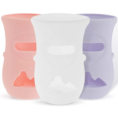 Austok 3 pcs Silicone Sleeves Silicone Baby Bottle Cover Insulated Glass Bottle Compatible with AVENT Glass Natural Baby Bottle