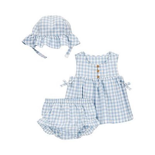 Baby Girl Carter's 3-Piece Gingham Hat Outfit Set