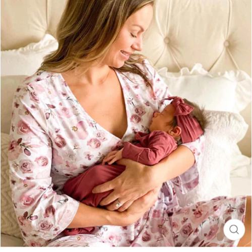 Rosie's Rose Garden Knit Maternity Robe