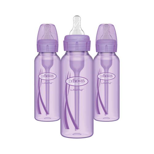 8oz Anti-Colic Options+ Narrow Baby Bottle with Level 1 Slow Flow Nipple - 3pk - 0m+ - Purple