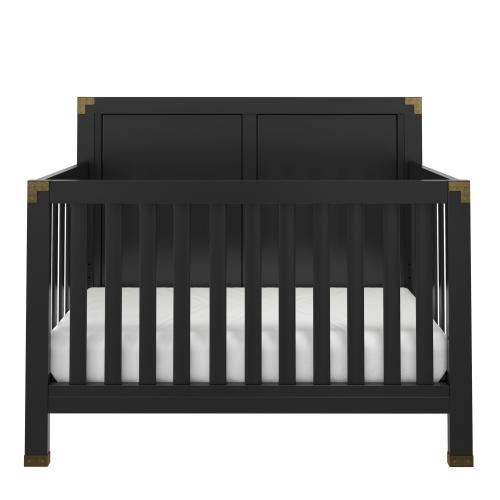 Baby Relax Miles 5-in-1 Convertible Crib, Solid Pine Wood, Black
