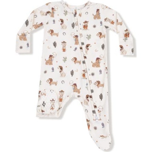 Cowboy Dogs Print Footie, 0-3M