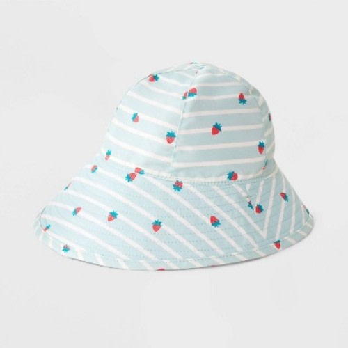 Toddler Girls' 'Fruit' Reversible Bucket Swim Hat - Cat & Jack™ 2T-5T: Strawberries Pattern, UPF 50+ Protection
