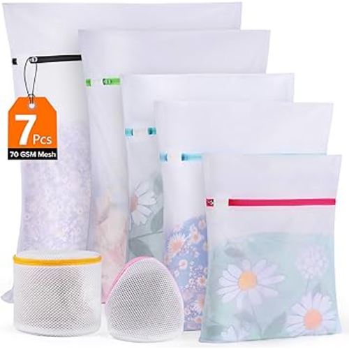 7 Pack Mesh Laundry Bags for Delicates with Upgraded Premium Zipper, Lingerie Bags for Washing Delicates, Laundry Bags Mesh Wash Bags, Delicates Laundry Bag for Jeans,Blouse,Stocking,Underwear, Bra
