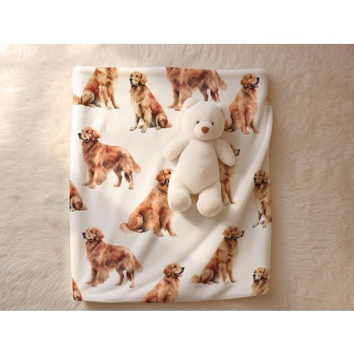 Red Retriever Baby Blanket, Baby Gift, Golden Retriever Nursery, Dog Nursery, Dog Mom, Dog Lover Baby, Baby Shower Gift