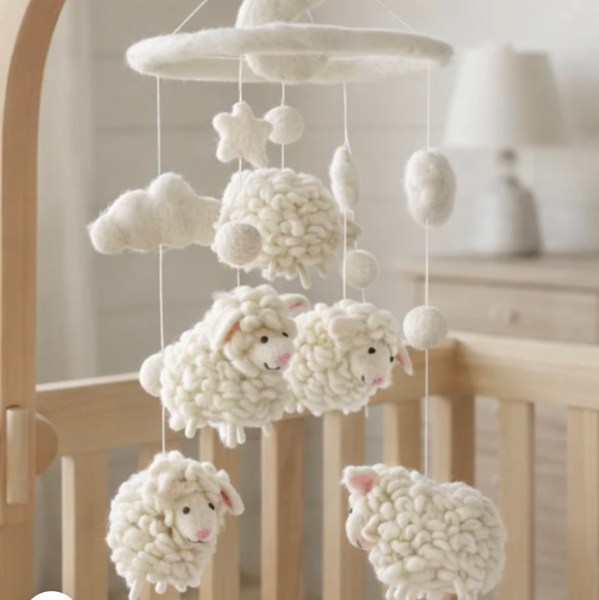 Felt Baby Mobile - Counting Sheep | Ganapati Crafts Co.