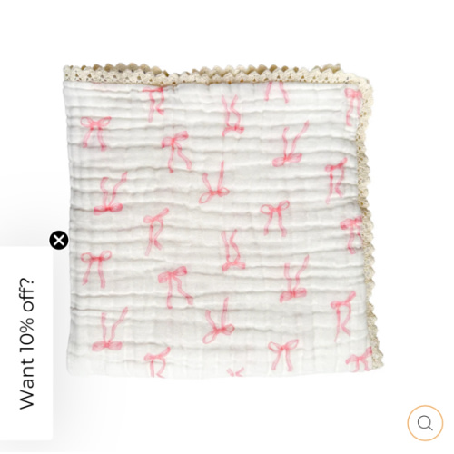 Gauze Lace Blanket | Pink Bows * APRIL PRE-ORDER* – Little and Fern