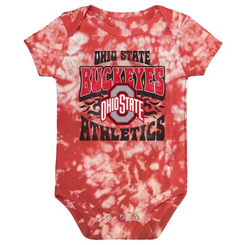 Ohio State Buckeyes Newborn & Infant Lil Rocker Tie-Dye Bodysuit - Scarlet