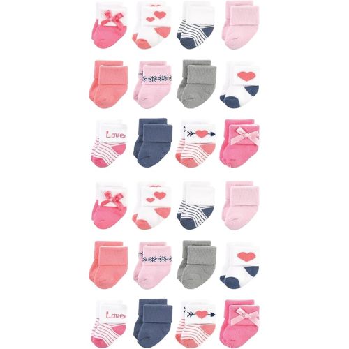 Hudson Baby Unisex Cotton Rich Baby Terry Socks 24-Pack