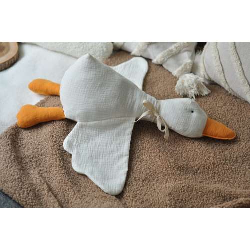 Handmade Cotton Goose | Sleeping Toys | Baby Shower Gift | Goose Lovey | New Baby Gift | Soft Snuggler Toy | Newborn Comforter | Toddler Toy