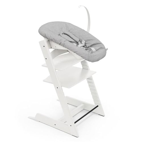 Tripp Trapp Chair from Stokke (Natural) + Tripp Trapp Newborn Set (Grey) - Cozy, Safe & Simple to Use - for Newborns Up to 20 lbs