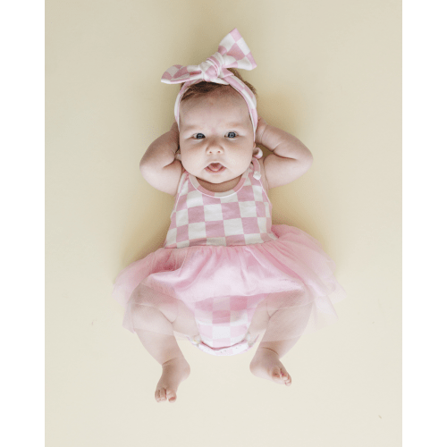LPK Tutu Romper - Checkered Pink
