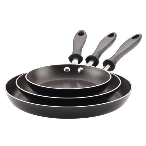 Farberware Reliance 3pc Aluminum Nonstick Frying Pan Set Black: Kitchen Skillet Set With Stay-cool Handles, Dishwasher-safe