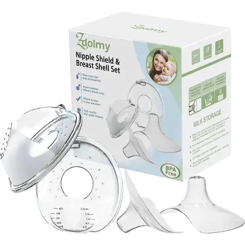 Nipple Shield & Breast Shell for Breast Feeding, Milk Savers Collector Nipple Protector for Breastfeeding Breast Milk Catcher for Breastfeeding Milk Collection Cups (Pack of 4)