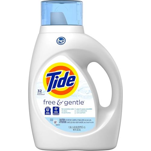 Tide Free & Gentle Laundry Detergent Liquid Soap, 32 Loads 46 Fl Oz