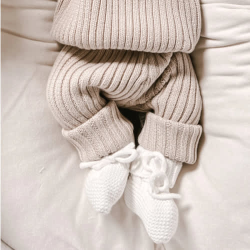 Chunky Rib Leggings - Beige