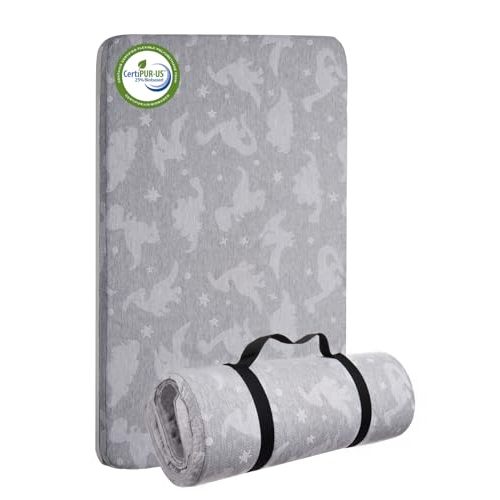 Lilian&Gema Pack and Play Mattress 38"x26", Portable Crib Mattress for Playpen, Pack N Play Mattress Topper, Soft Breathable Mini Crib Mattress with Waterproof Washable Cover for Baby Toddler