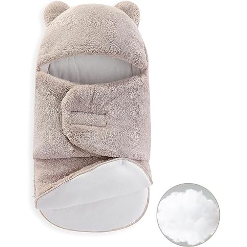 Baby Swaddle Blanket 3-6 Months Infant Soft Warm Sleeping Sacks Boys Girls Fleece Thicken Winter Adjustable Newborn Swaddling Wrap