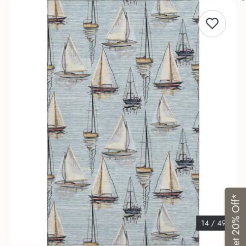 Premium Washable Super Soft Sailboat Marina Mayfield Rug