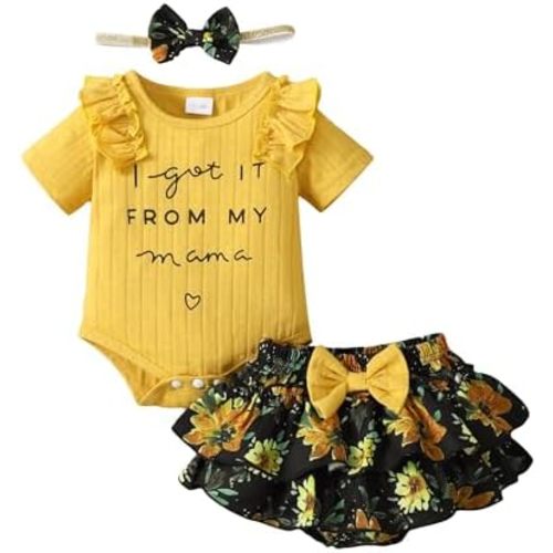 Mioglrie Newborn Infant Baby Girl Clothes Romper Shorts Set Floral Summer Outfits Cute Baby Clothes Girl
