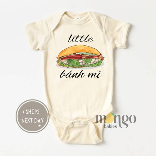 Cute Baby Onesies® Brand Little Banh Mi Baby Announcement Baby Shower Gift for Newborn Clothes Vietnamese Food Kids Tshirt Funny Viet 2043