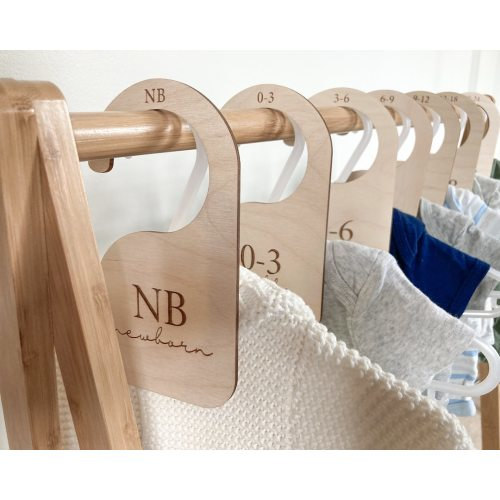 Baby Nursery Closet Dividers Handmade Wood Clothes Size Markers for Babies Wooden Baby Gifts Organize Babies Closet Baby Shower Gift Ideas