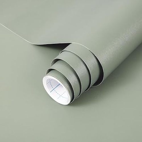 practicalWs Light Green Peel and Stick Wallpaper Green Contact Paper 17.7'' x 590.5'' Removable Wallpaper Self-Adhesive Vinyl Solid Wall Paper for Bedroom Livingroom Easy to Install