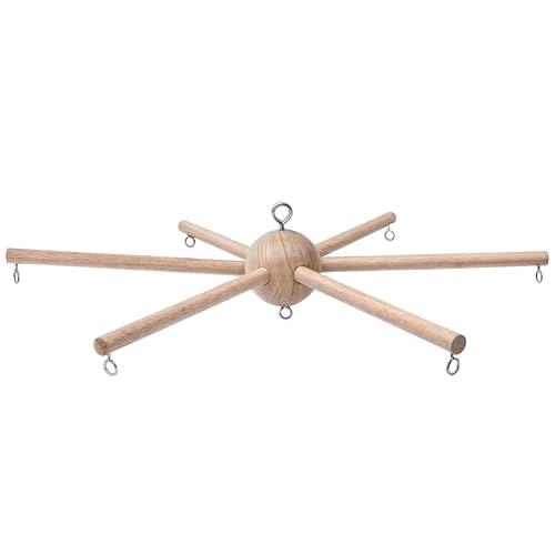 Baby Mobile Kit Frame DIY for Crib Decorative Natural Wooden Wind Chime Equipment Hanger for Infant Boy Girl Home Nursery Creative Craft Wall Balcony Hanging Toy Bell Accessories Bedroom Ceiling Decor