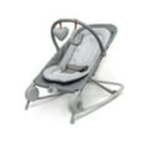 2-in-1 Bouncer & Rocker Duo (Heather Gray) Convenient and Portable Rocker and Bouncer for Babies Includes Soft Toys and Soothing Vibrations