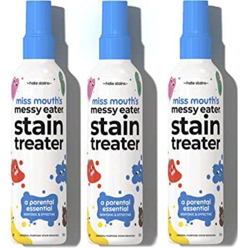 Miss Mouth's HATE STAINS CO Stain Remover for Clothes - 4oz 3 Pack of Newborn & Baby Essentials Messy Eater Stain Treater Spray - No Dry Cleaning Food, Grease, Coffee Off Laundry, Underwear, Fabric