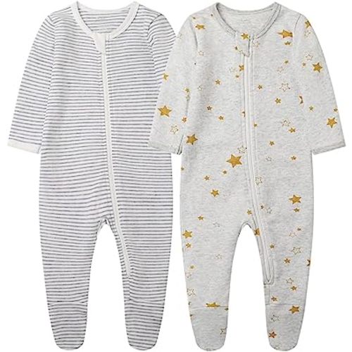 O2 BABY Organic Cotton Zip-Front Sleeper Pajamas