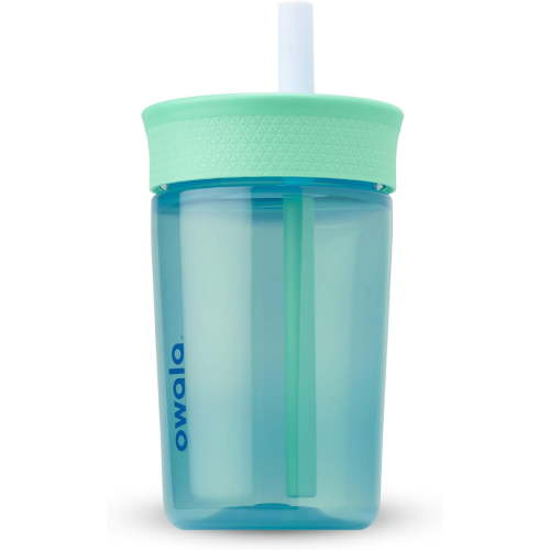 Kids BPA-Free Plastic Tumbler with Spill Resistant Flexible Straw, Easy to Clean, Kids Water Bottle, Great for Travel, Dishwasher Safe, 15 Oz, Orange and Peach (Watermelon)