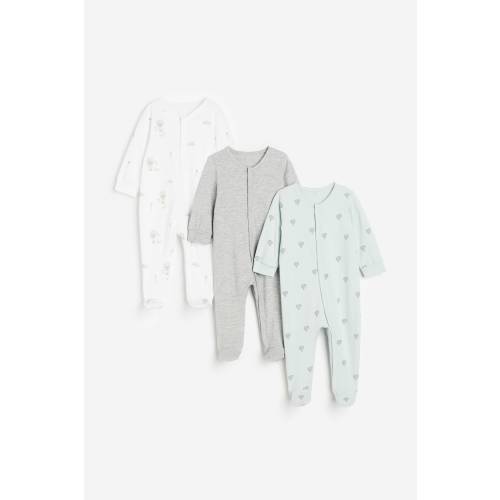 3-PACK COTTON PAJAMA JUMPSUITS