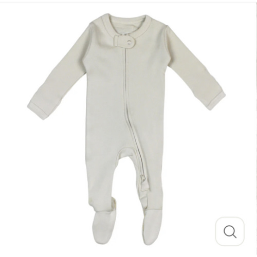 Organic 2-Way Zipper Footie in Stone – L'ovedbaby