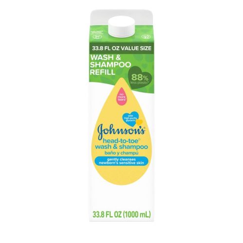 Johnson's Head-to-toe Baby Bath Wash & Shampoo For Sensitive Skin - Refill Carton - 33.8 Fl Oz