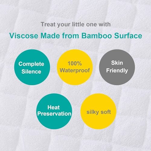Waterproof Bassinet Mattress Pad Cover Compatible with Maxi-Cosi Iora/Swift Lightweight Portable Bassinet, 2 Pack, Ultra Soft Viscose Made from Bamboo Terry Surface, Breathable and Easy Care - Rectangular - for Maxi-COSI Iora Bedside Bassinet