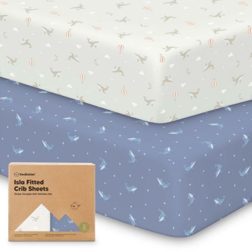 KeaBabies 2pk Isla Fitted Crib Sheets for Boys, Girls, Baby Crib Sheet, Fits Standard Nursery Crib Mattresses