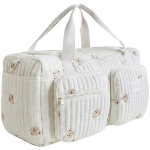 Cute Large Capacity Quilted Tote, Soft Baby, Hospital Maternity Bag for Travel and Everyday Use.