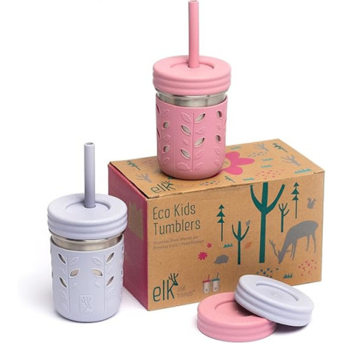 Elk and Friends Stainless Steel Cups 10 oz (2-Pack)