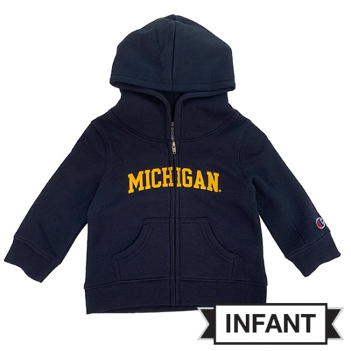Champion University of Michigan Infant Navy Full Zip Hooded Sweatshirt