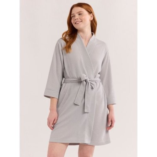 Joyspun Women's Waffle Kimono Short Wrap Robe, Sizes S-3X
