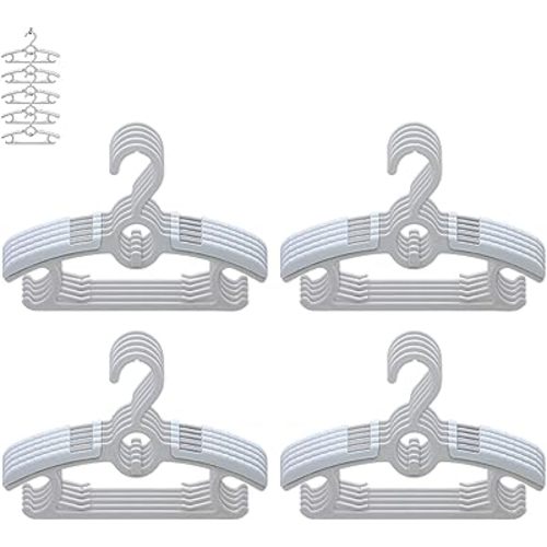 Baby Nursery Closet Hangers, Ultra Thin Non-Slip and Extendable Laundry Infant Pant Hanger for Newborn Clothes 20pcs11-14" Adjustable Children Coat Hanger for Girl Boy Toddler Kids Child