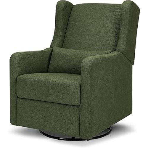 DaVinci Carter’s Arlo Swivel Rocker Recliner Chair - GREENGUARD Gold, FSC & Certi-PUR US Certified - Ultra Comfy Nursery Glider Recliner - Glider Rocking Chair for Nursery & Living Room - Forest Green